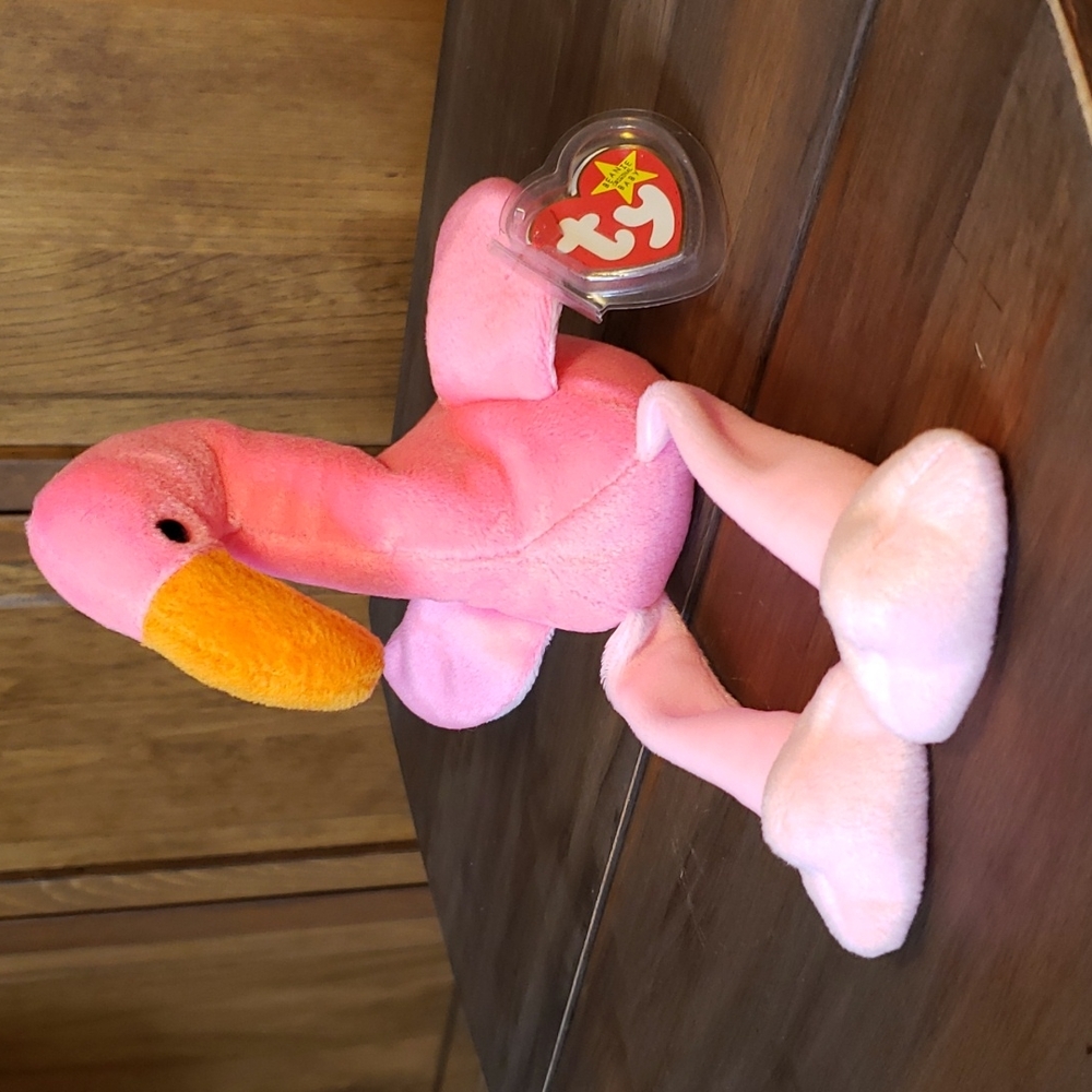 Ty Original Beanie Baby PINKY the Flamingo